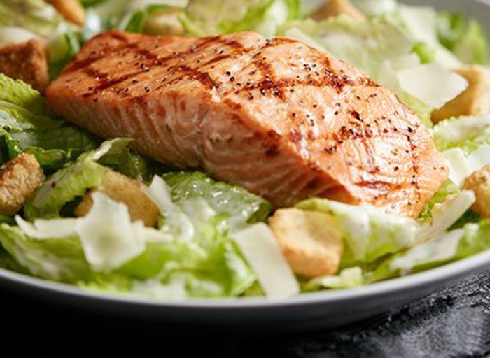 Red Lobster caesar salad with salmon