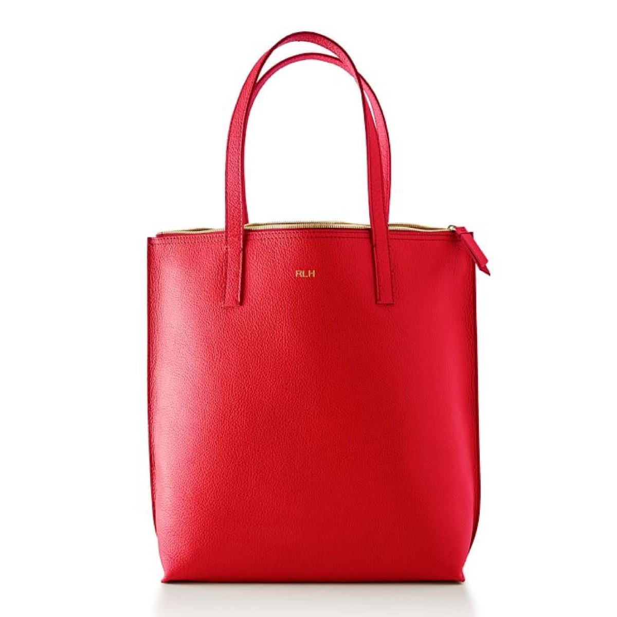 red leather tote