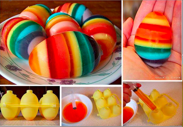 9. Rainbow Jello Eggs