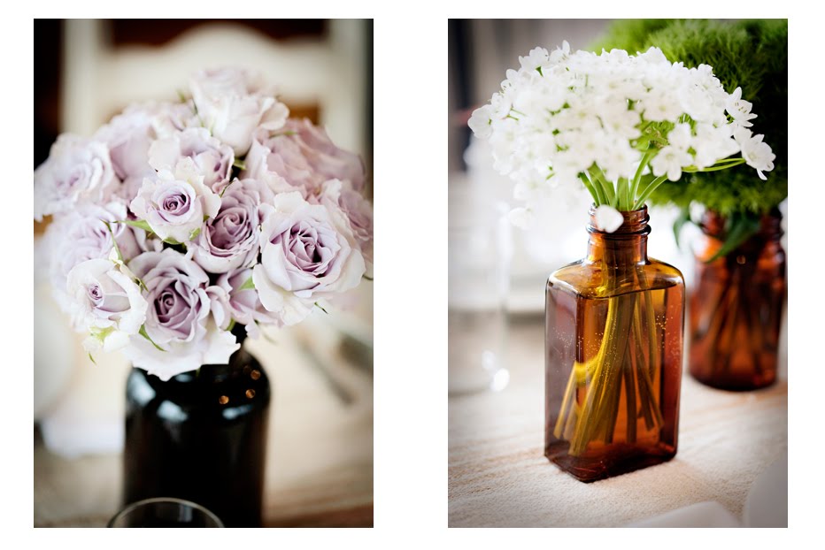 flowers and old-fashioned bottles - Summer Wedding Ideas 