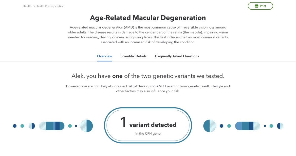 23andme health predisposition