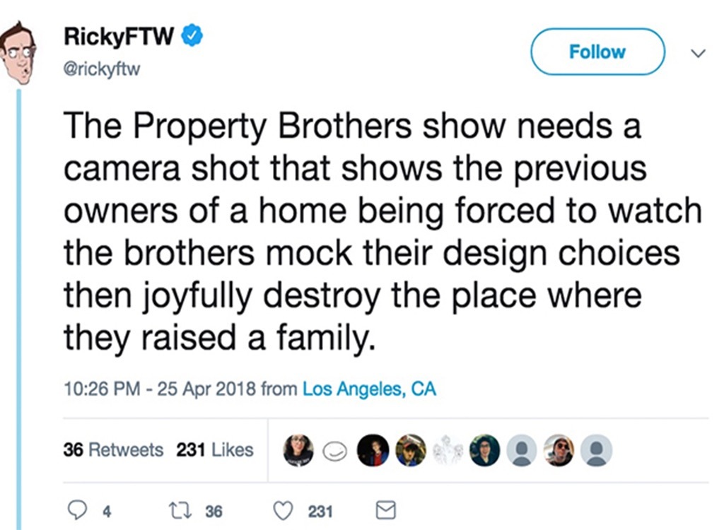 Property Brothers tweet funniest home design show jokes