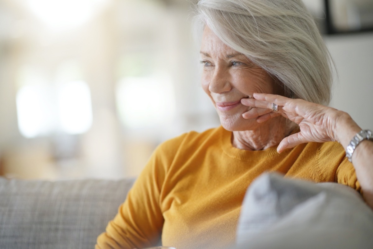 Beautiful senior woman relaxing at home