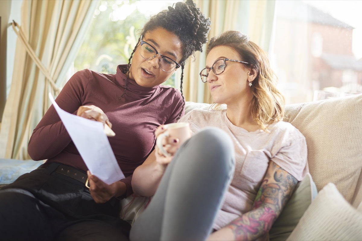 lesbian couple talking and communicating to each other