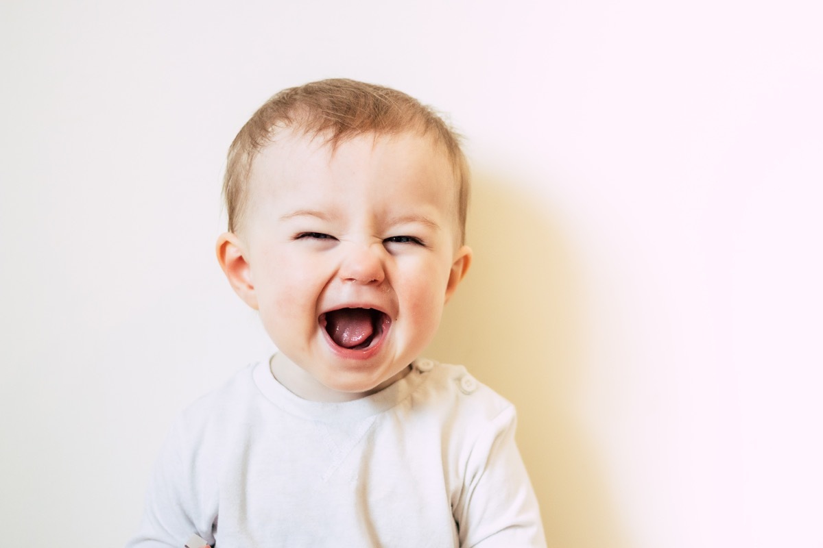 smiling white baby