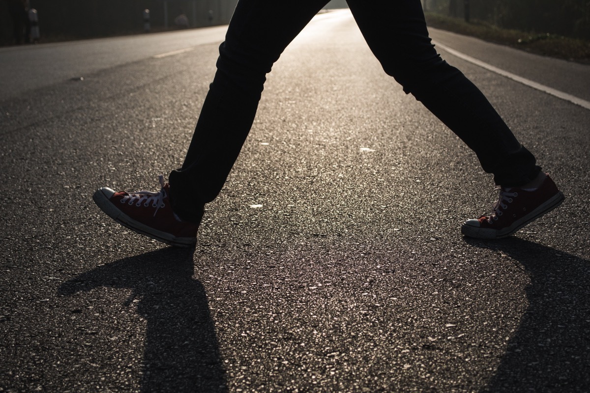 man walking away, every day words