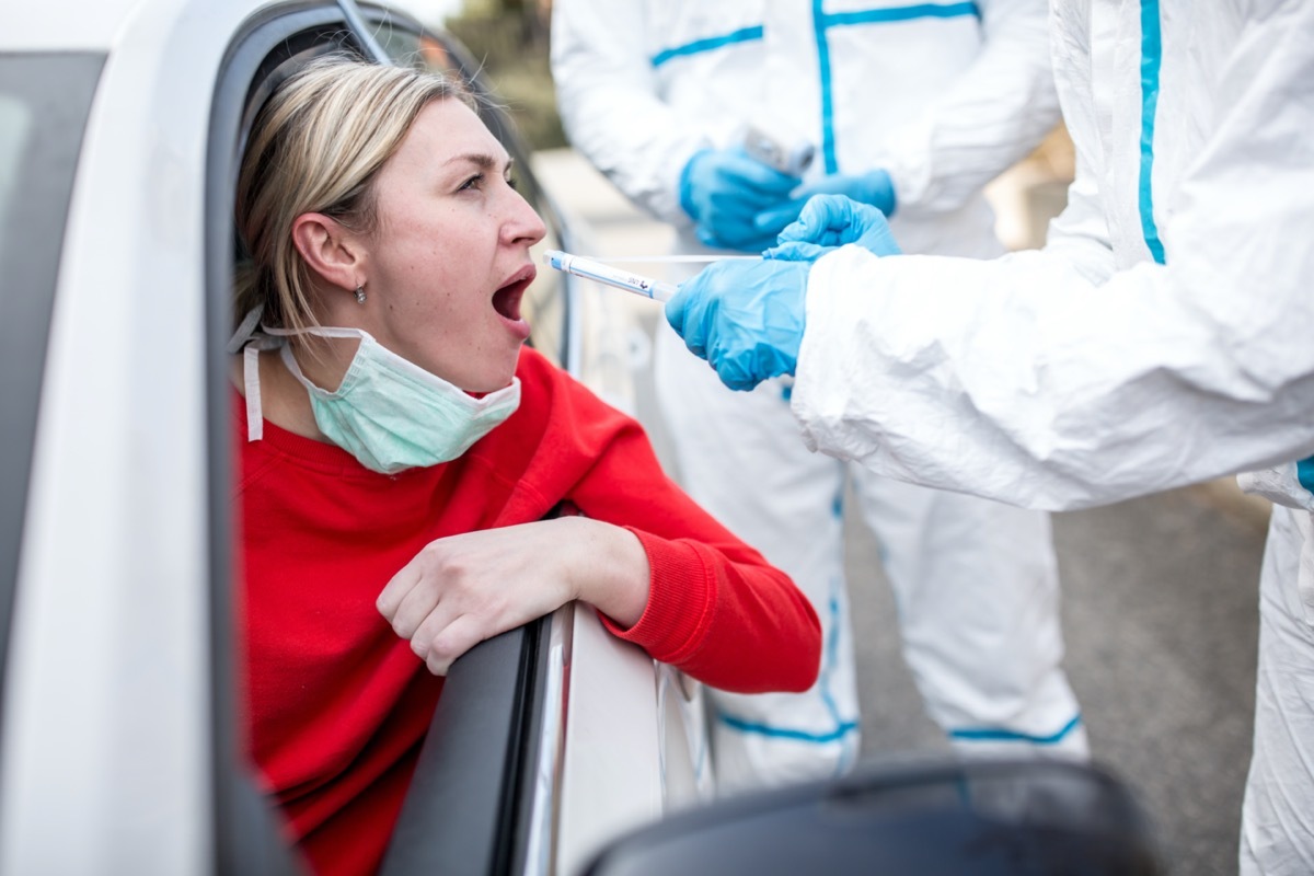 Staff testing a driver for coronavirus