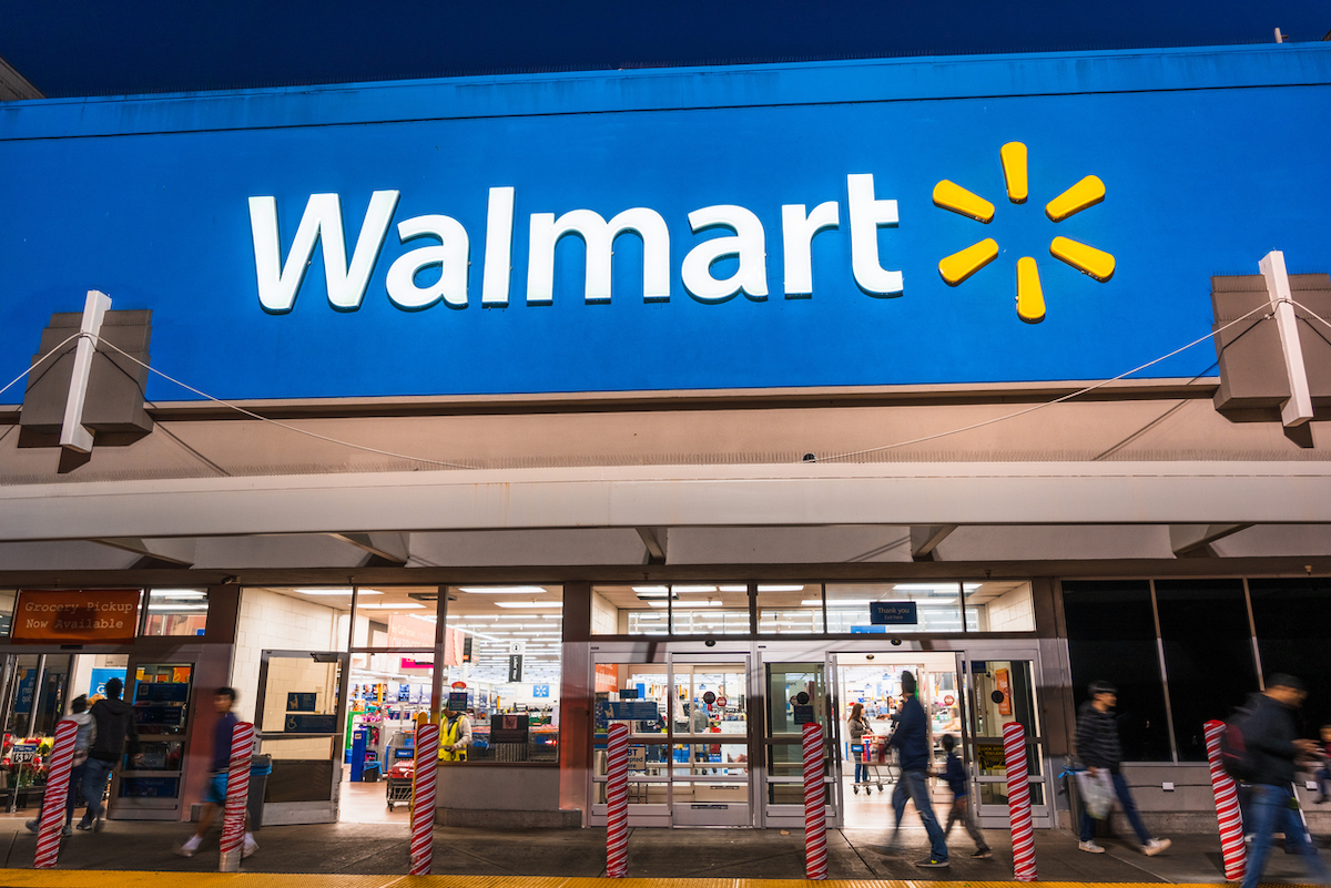 People shopping at Walmart in the evening, south San Francisco bay area