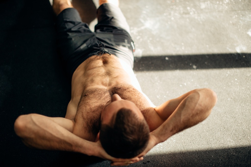 Man doing crunches