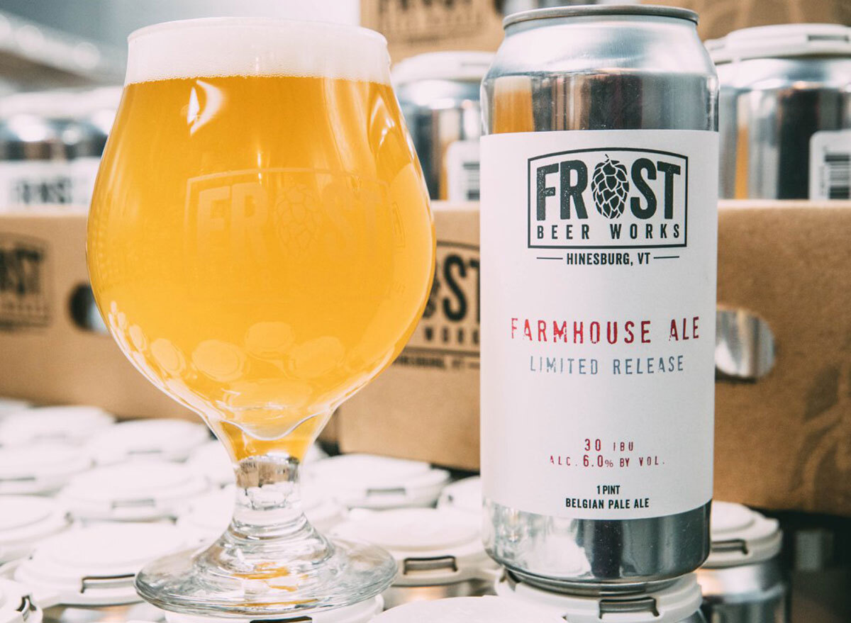 frost beer works farmhouse ale can glass most popular beer vermont