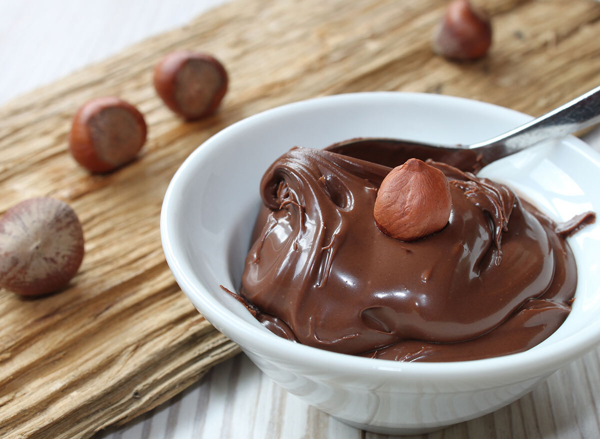 nutella in white bowl