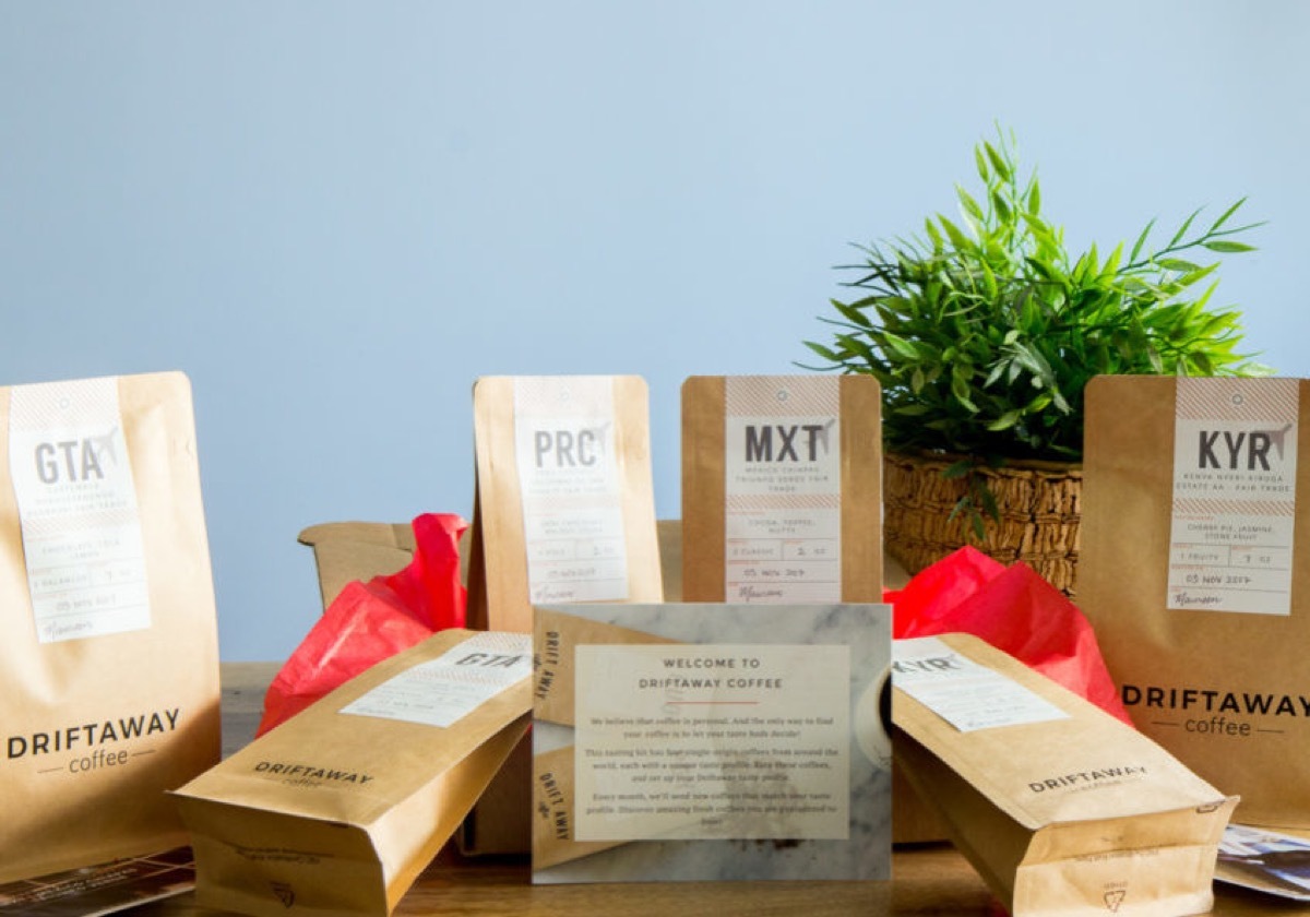 coffee samplers on a table