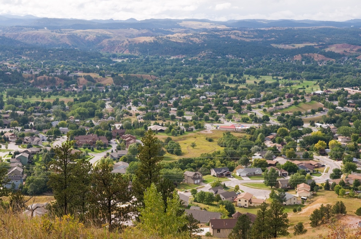 aeriel view of houses in South Dakota