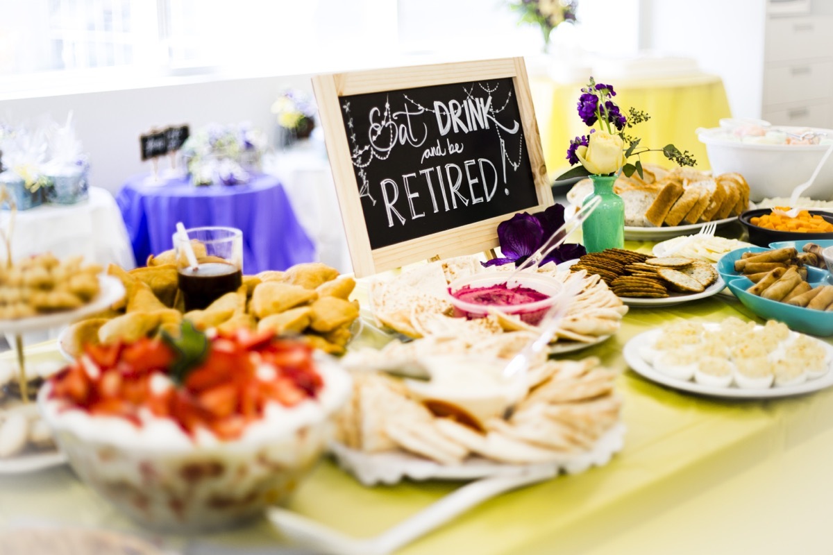 food spread at retirement party