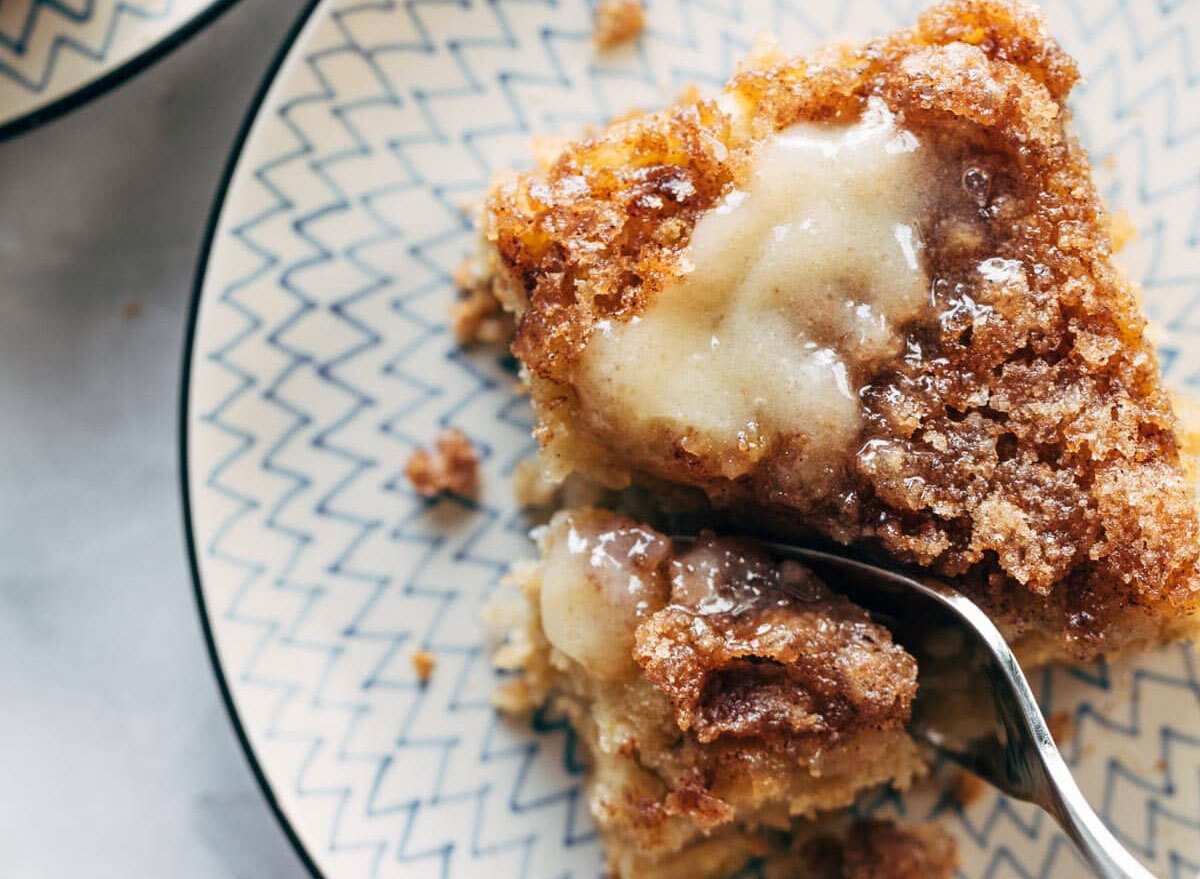 Cinnamon Sugar Apple cake recipe from Pinch of Yum