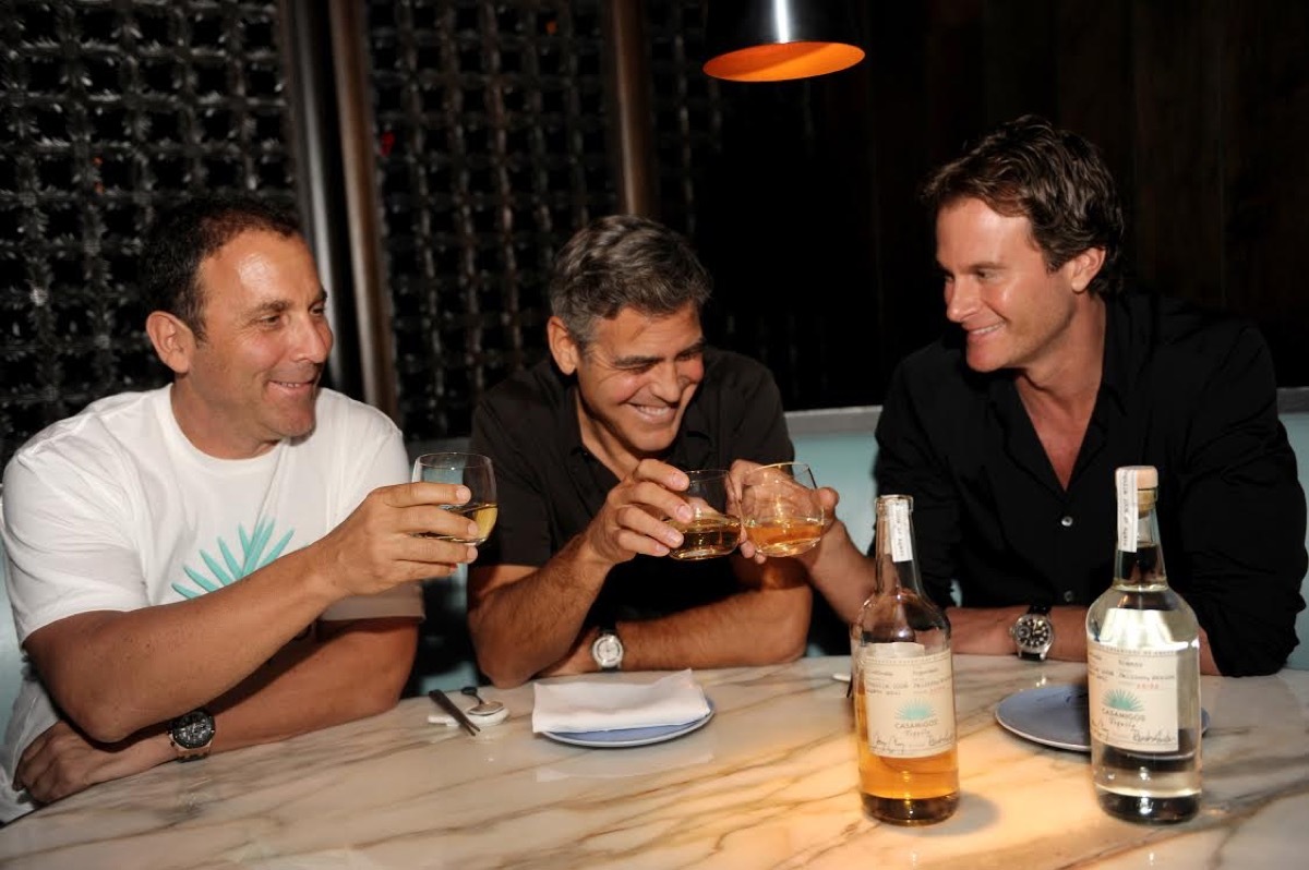 mike meldman george clooney and rande gerber drinking casamigos tequila