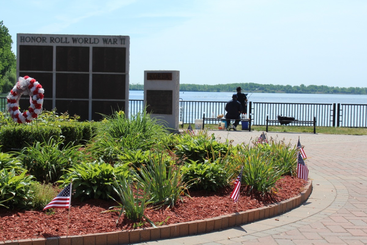 Memorial at Ecorse Riverfront Park in Ecrose, Michigan