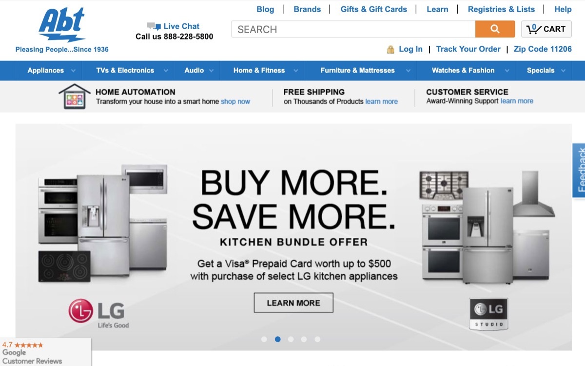 Abt Website {Save Money on Kitchen Appliances}