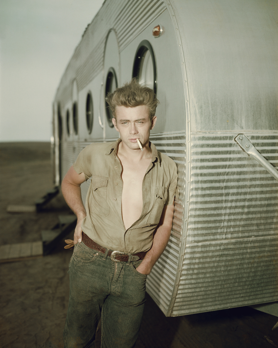 James Dean on the set of 