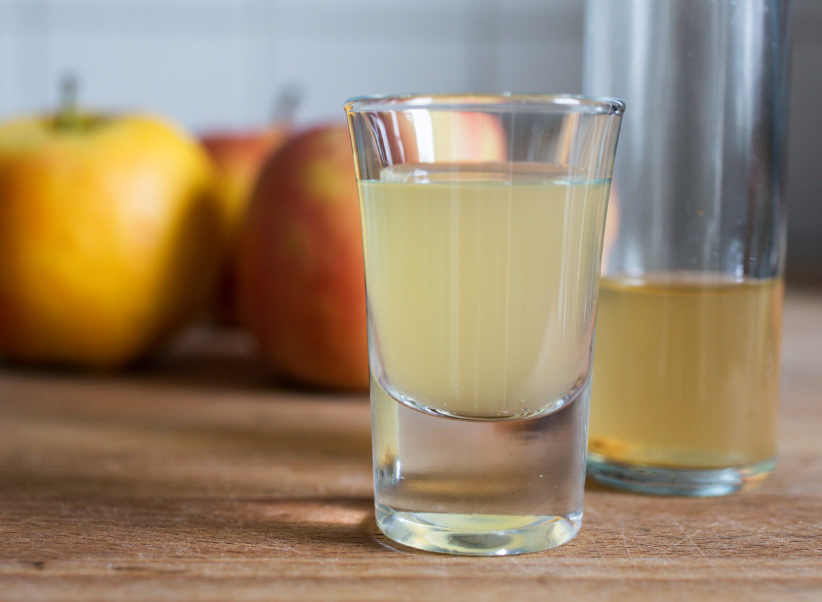 Shot of apple cider vinegar