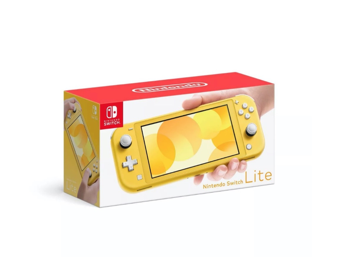 yellow nintendo switch lite in box