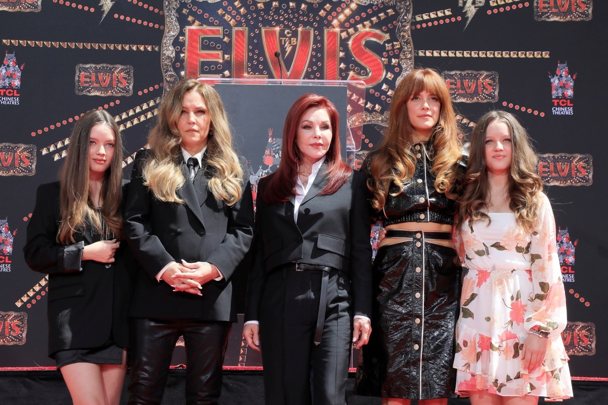 LOS ANGELES - June 21: Finley Lockwood, Lisa Marie Presley, Priscilla Presley, Riley Keough, Harper Lockwood honored with hand prints at the TCL Chinese Theatre on June 21, 2022 in Los Angeles, CA