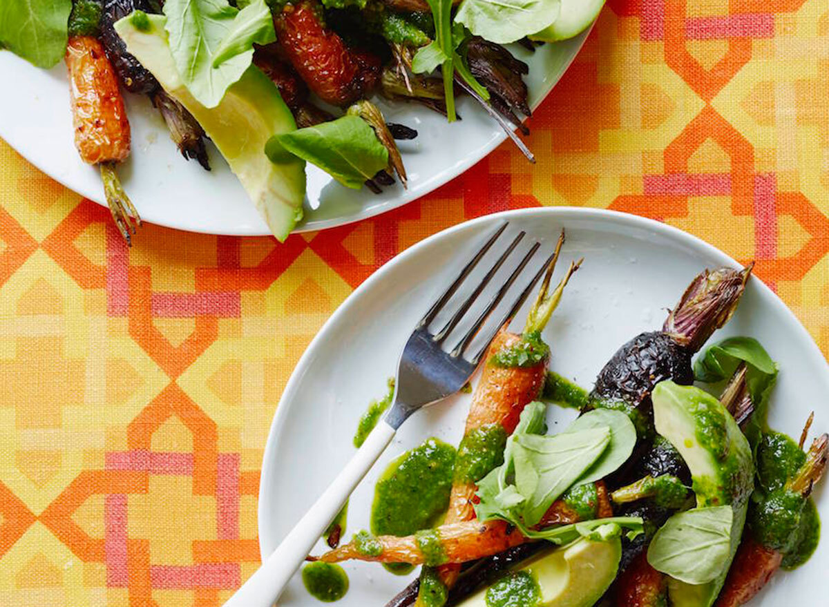 roasted carrot avocado salad