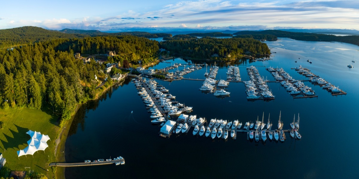 Aerial View of San Juan Islands in Washington State