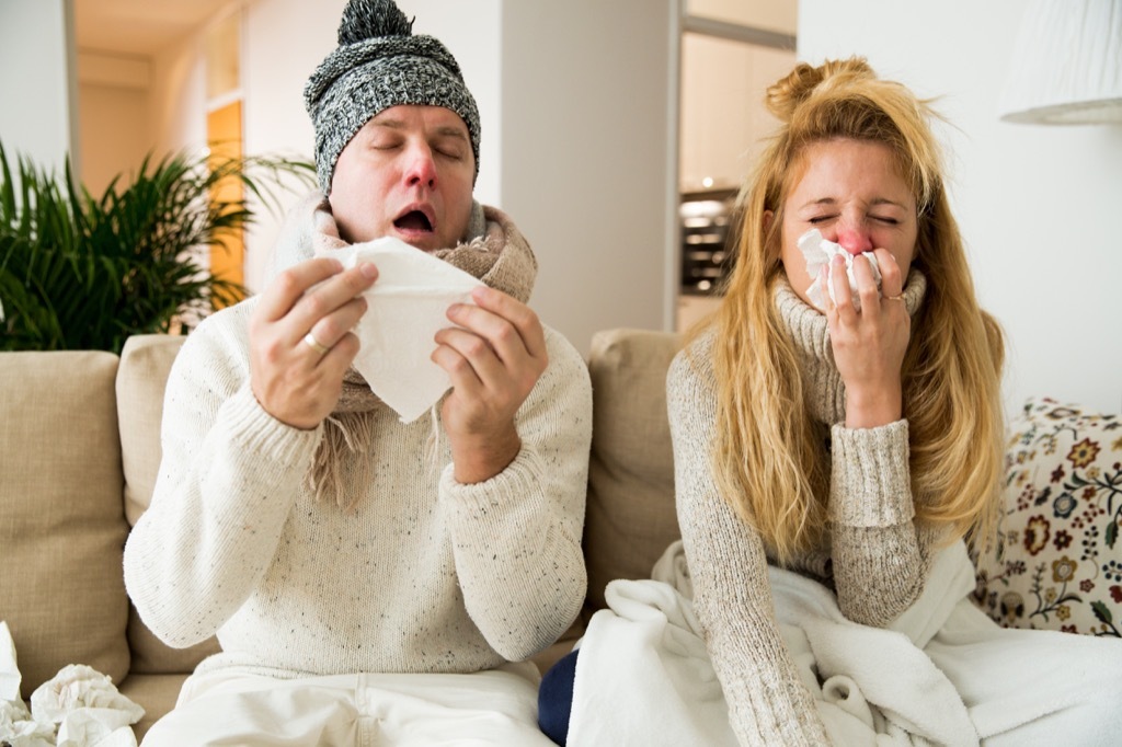 Couple Sick with the Flu life changes after marriage