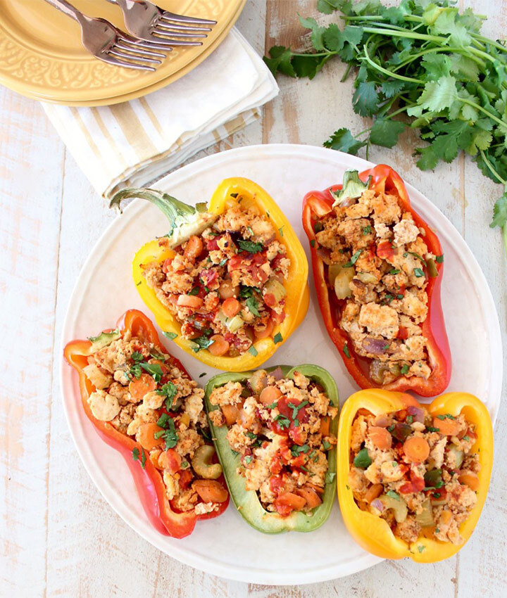 Buffalo chicken stuffed peppers recipe blogger