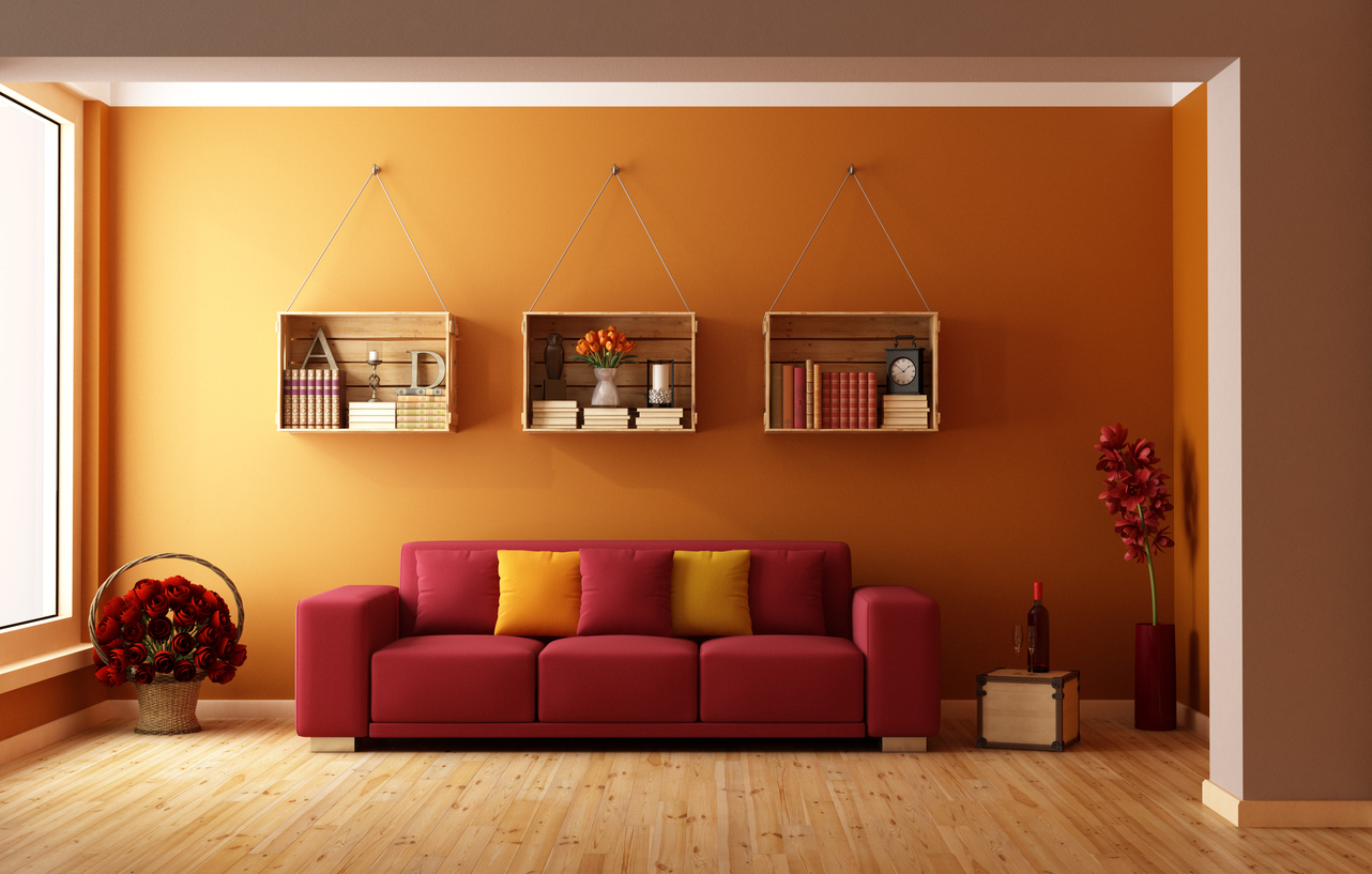 orange living room