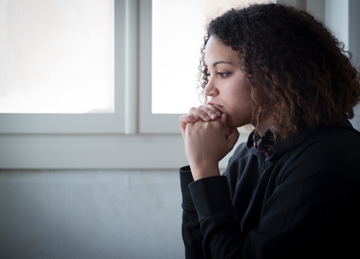 worried woman thinking