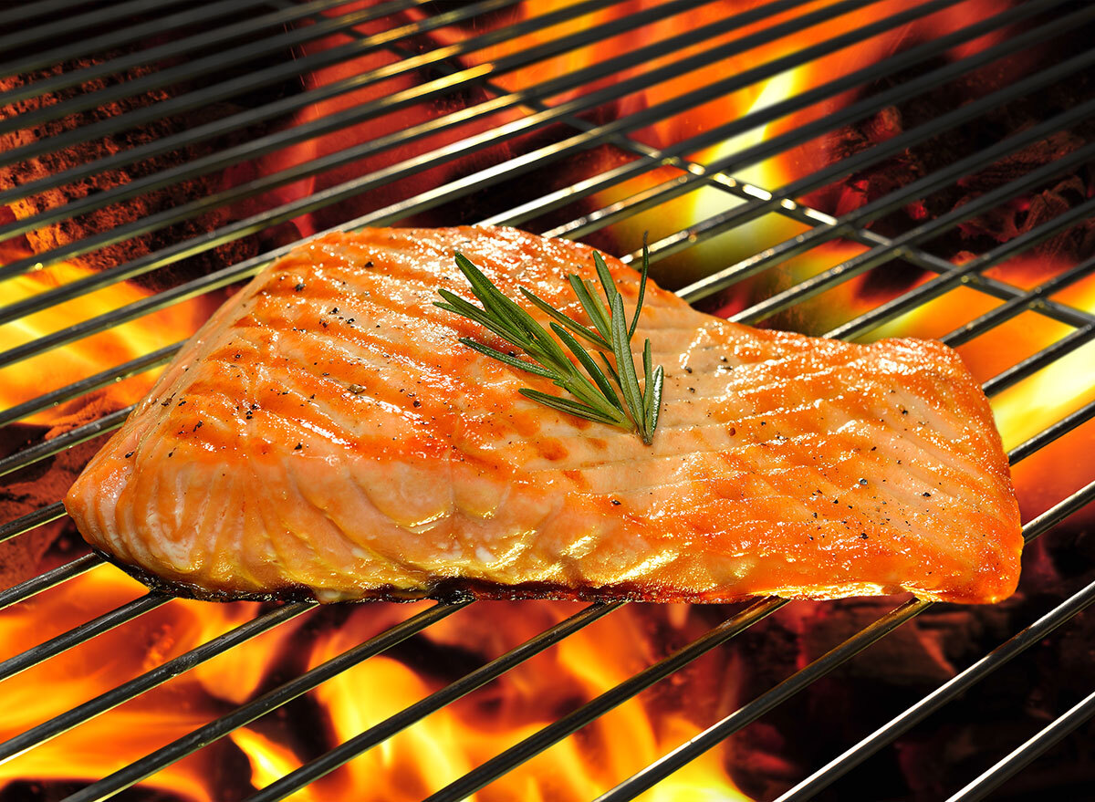 salmon on grill