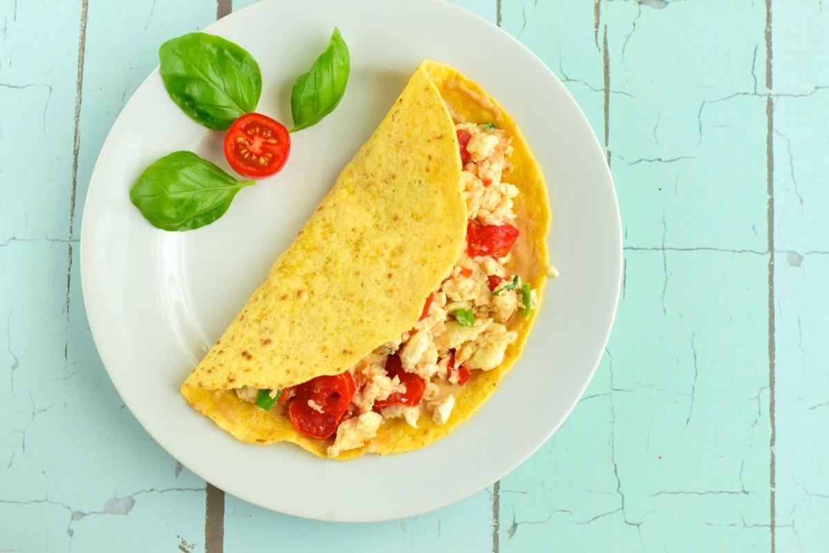 eggs in a tortilla with vegetables