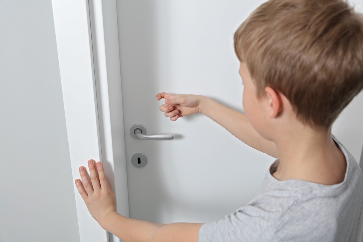 Child knocking on door