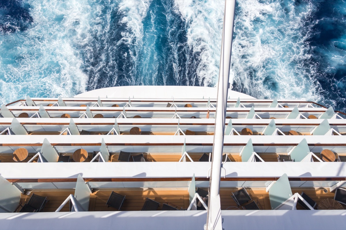 balconies in the back of a moving cruise