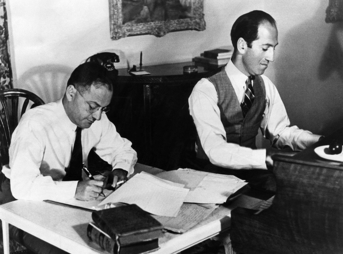 Ira and George Gershwin at work in the 1930s, some of the most famous siblings ever