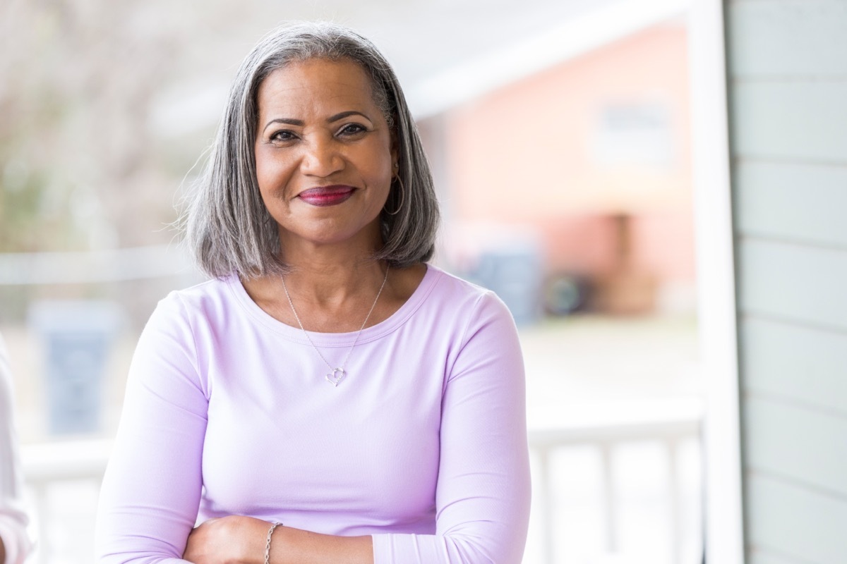 Older Black Woman with a Bob Haircut