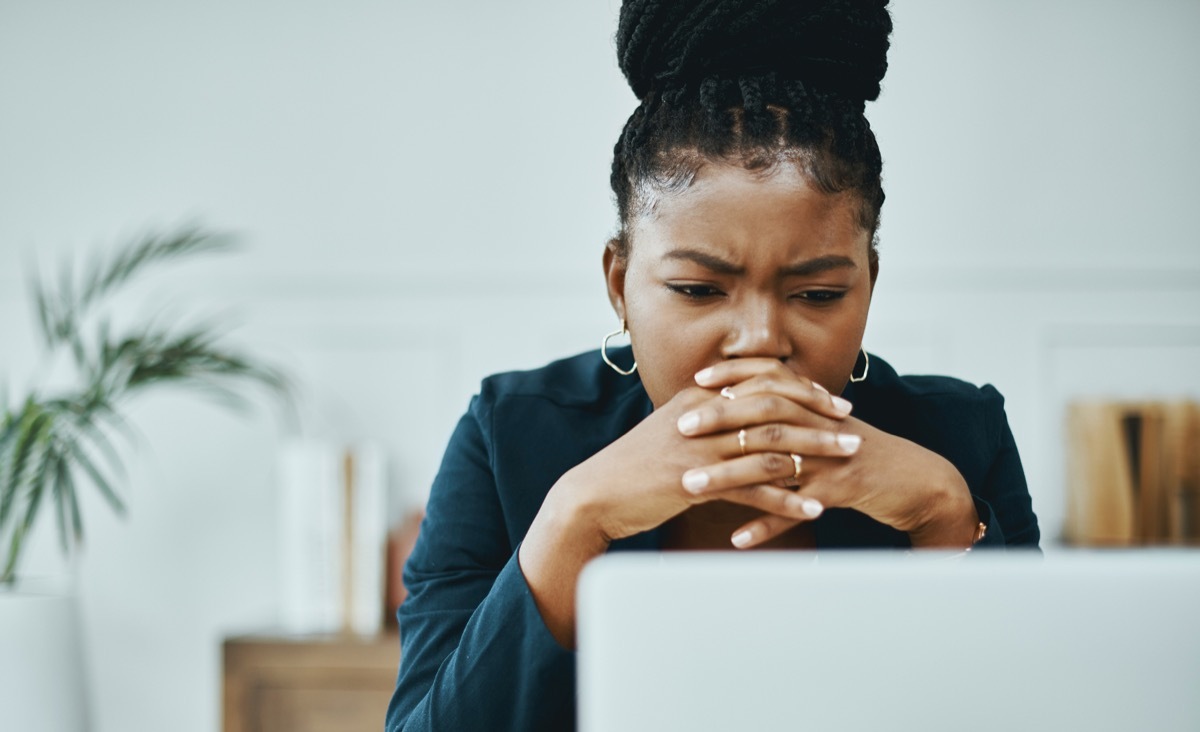 woman trying to make a decision