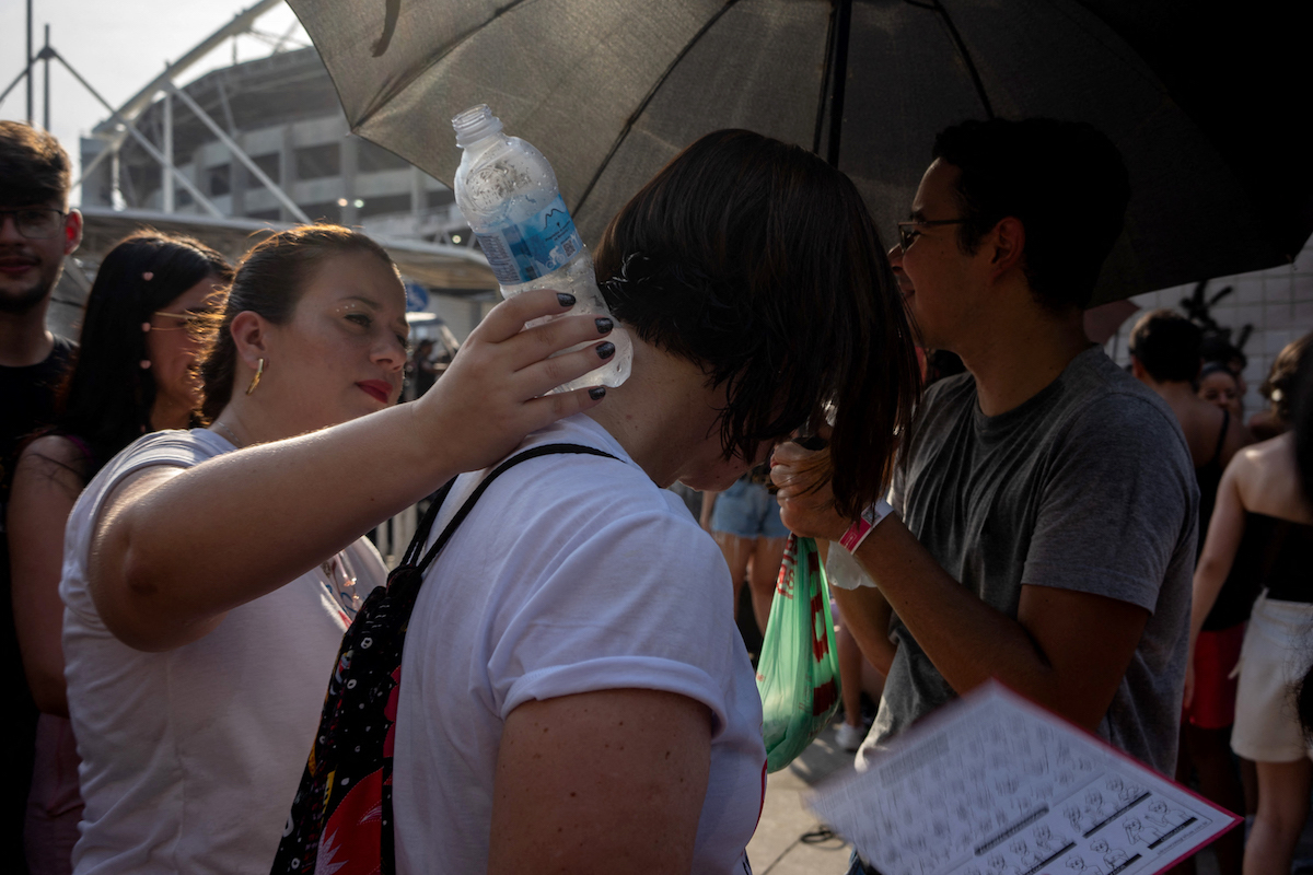 Fans outside of Nilton Santos Olympic Stadium on Nov. 18, 2023