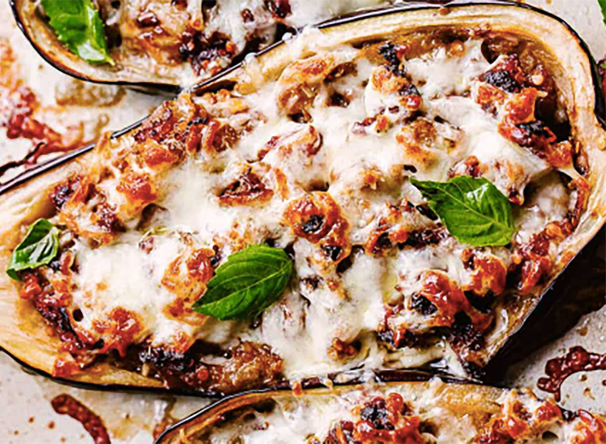 sausage stuffed eggplant