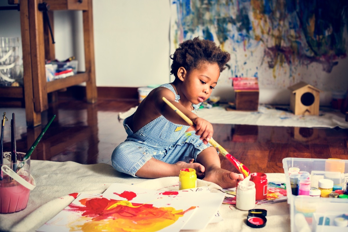 child painting, middle child