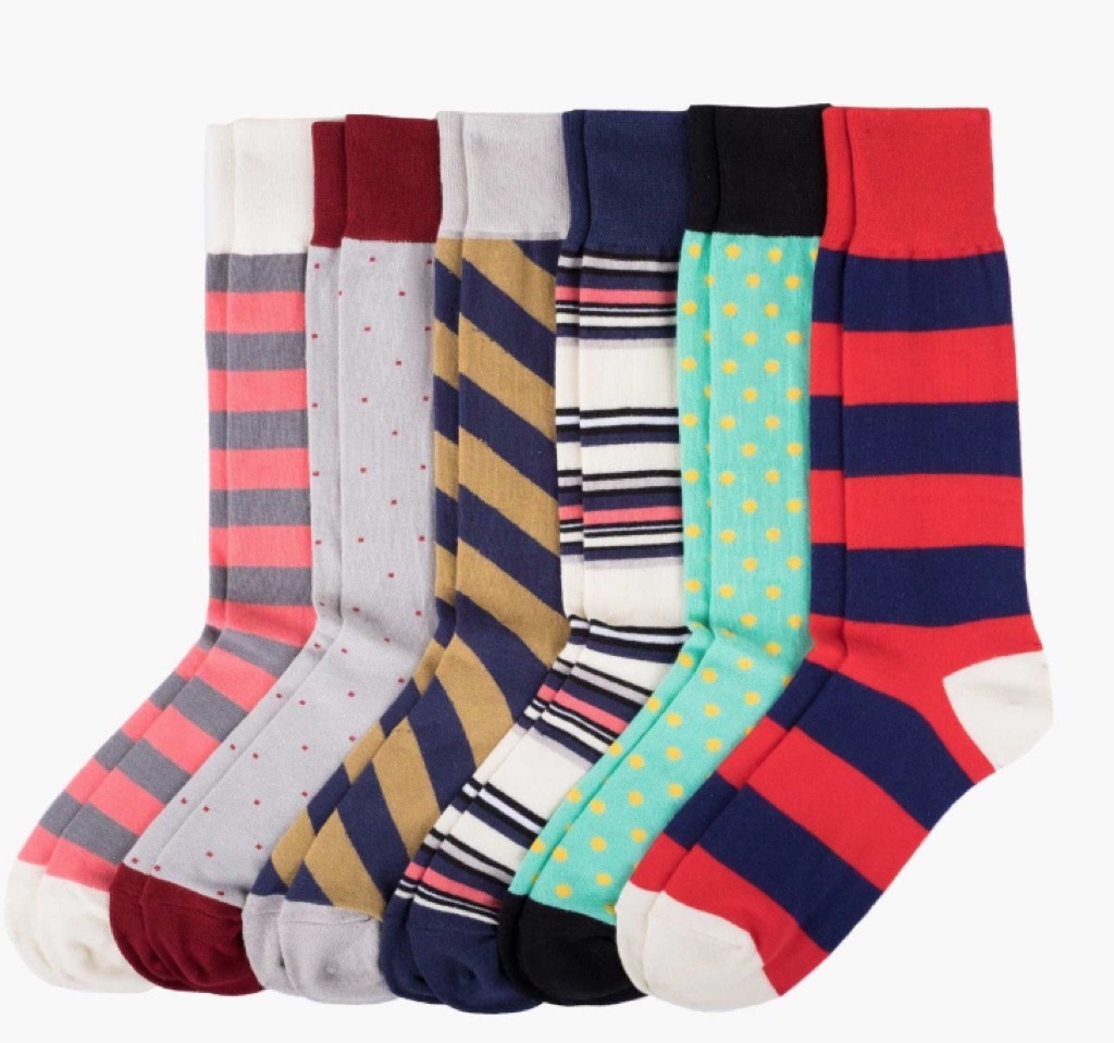 striped and brightly patterned socks