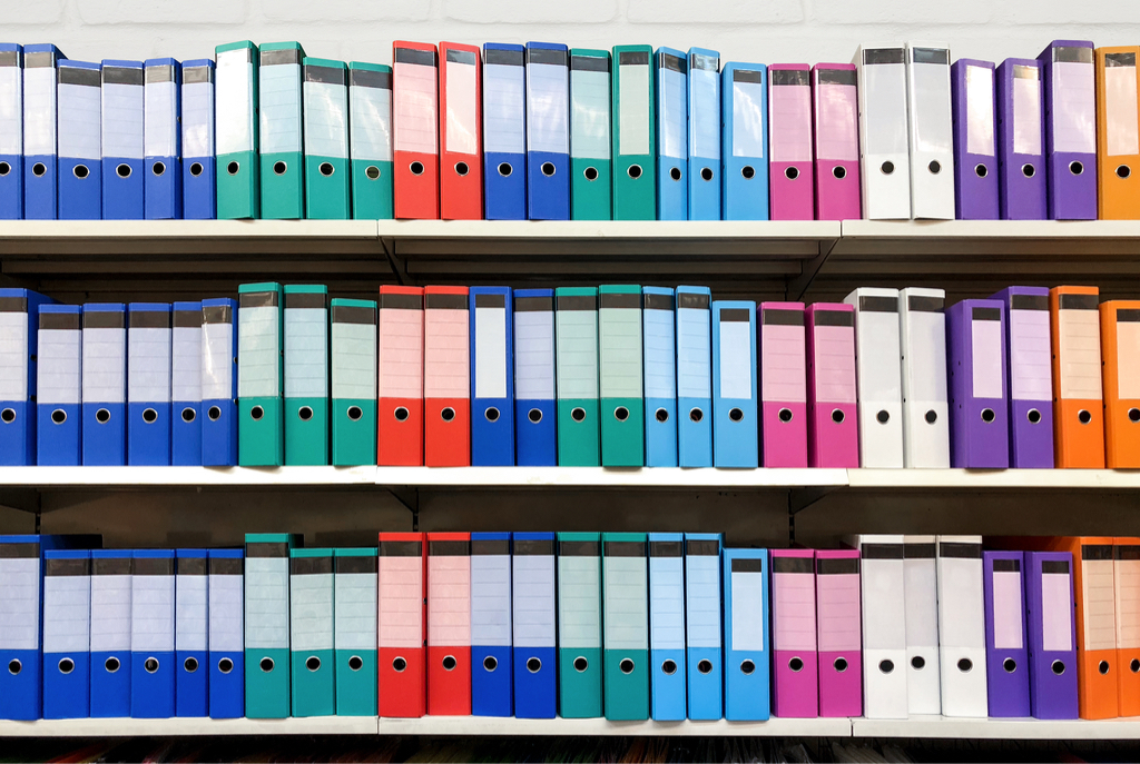 Colorful Binders Dorm Room