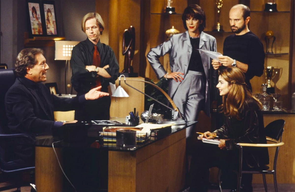 George Segal, David Spade, Wendie Malick, Enrico Colantoni and Laura San Giacomo in Just Shoot Me