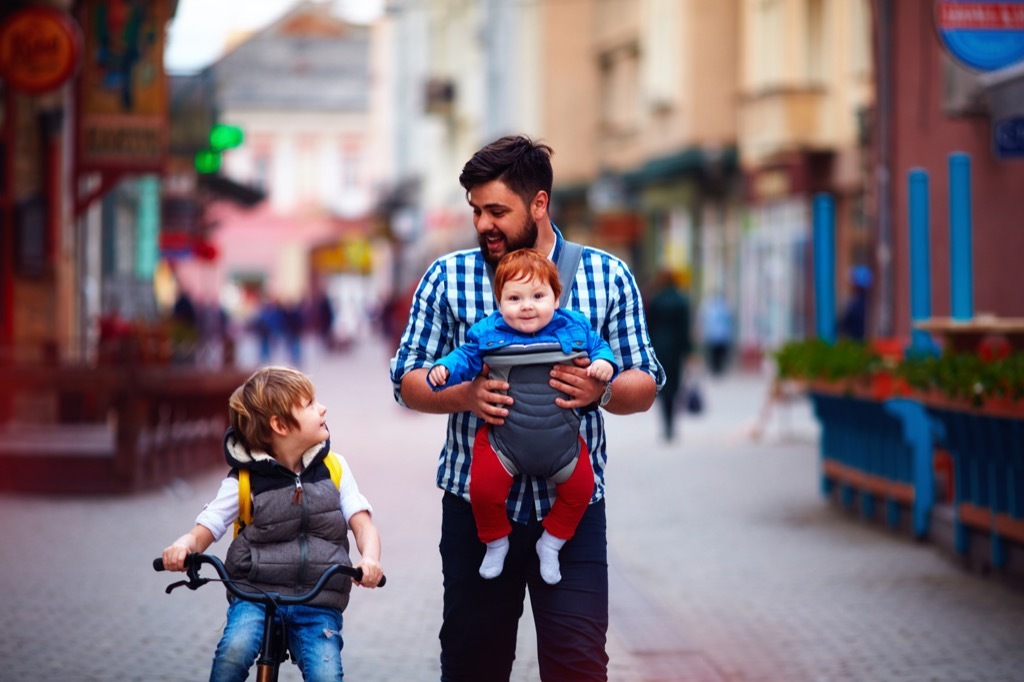 Father with kids