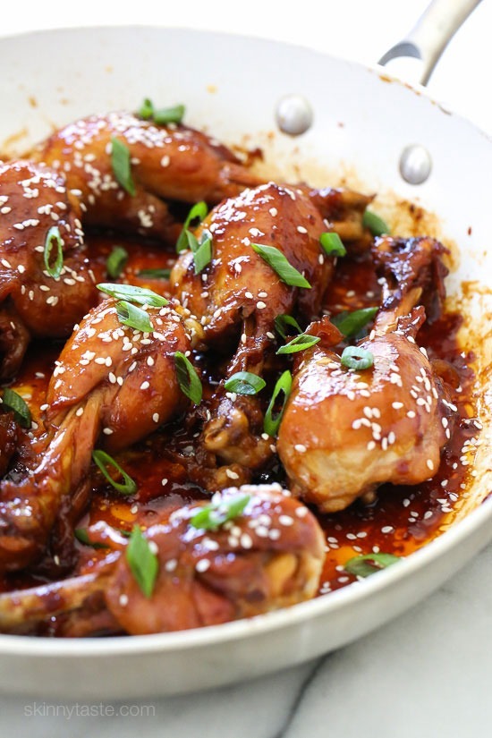 honey teriyaki drumsticks skillet