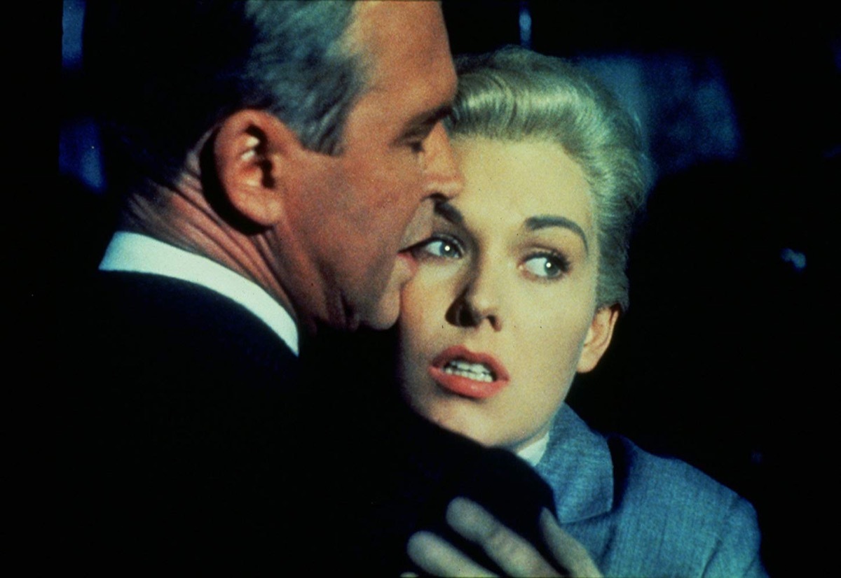 James Stewart and Kim Novak in Vertigo (1958)