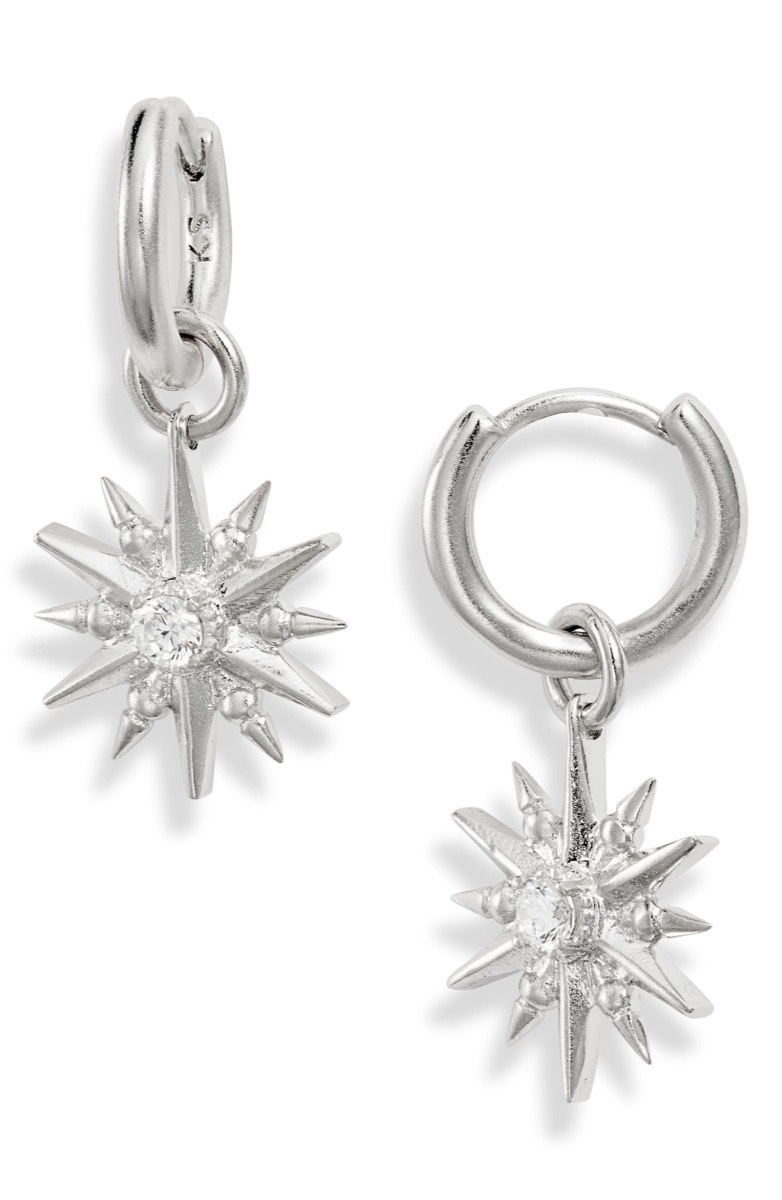 silver hoop earrings with starbursts, Nordstrom anniversary sale