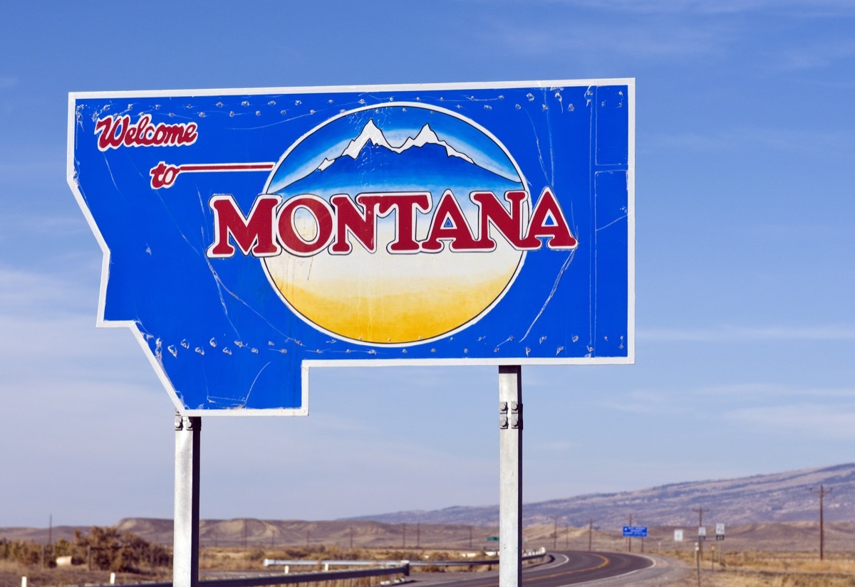 montana state welcome sign, iconic state photos